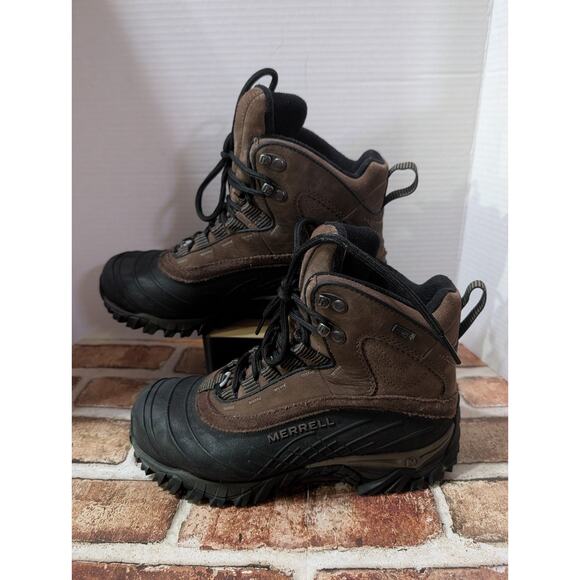 Merrell Isotherm 8 Waterproof Winter Boots Mens 7 Brown Leather 400g Primaloft main image 9